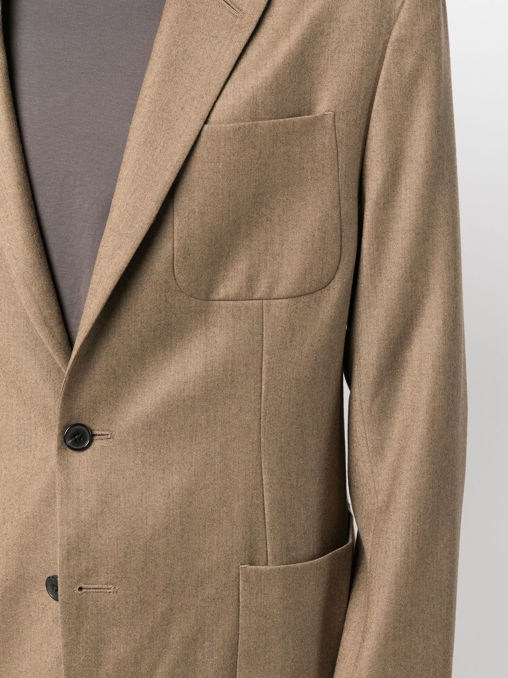 single-breasted wool-cashmere blazer - 5