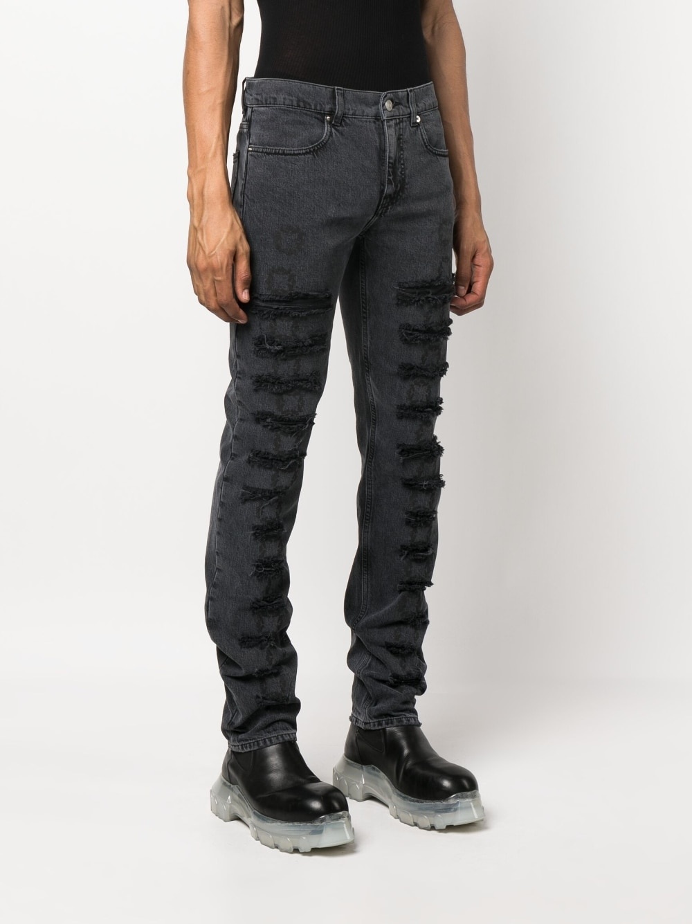 distressed-effect skinny jeans - 3