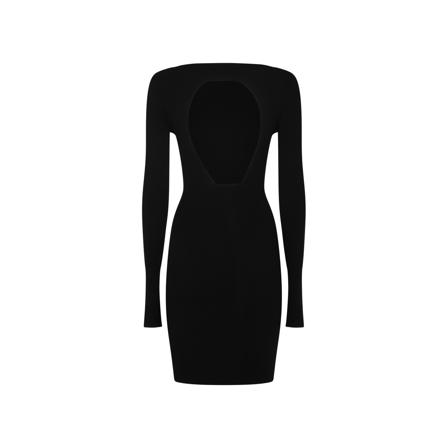 BLACK VISCOSE MINI DRESS - 2