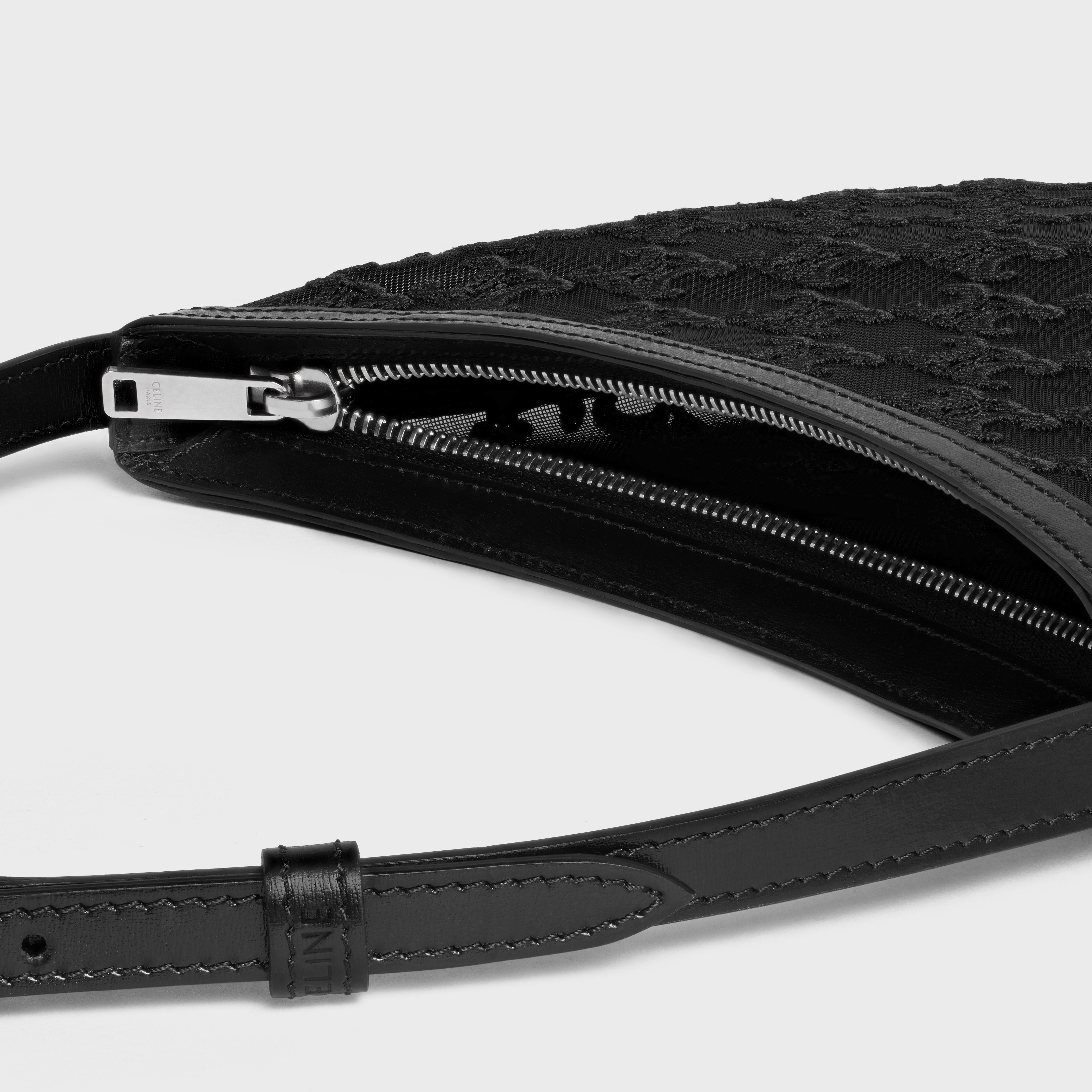 MEDIUM CELINE CROQUE BAG in TULLE TEXTILE WITH TRIOMPHE EMBROIDERIES - 4