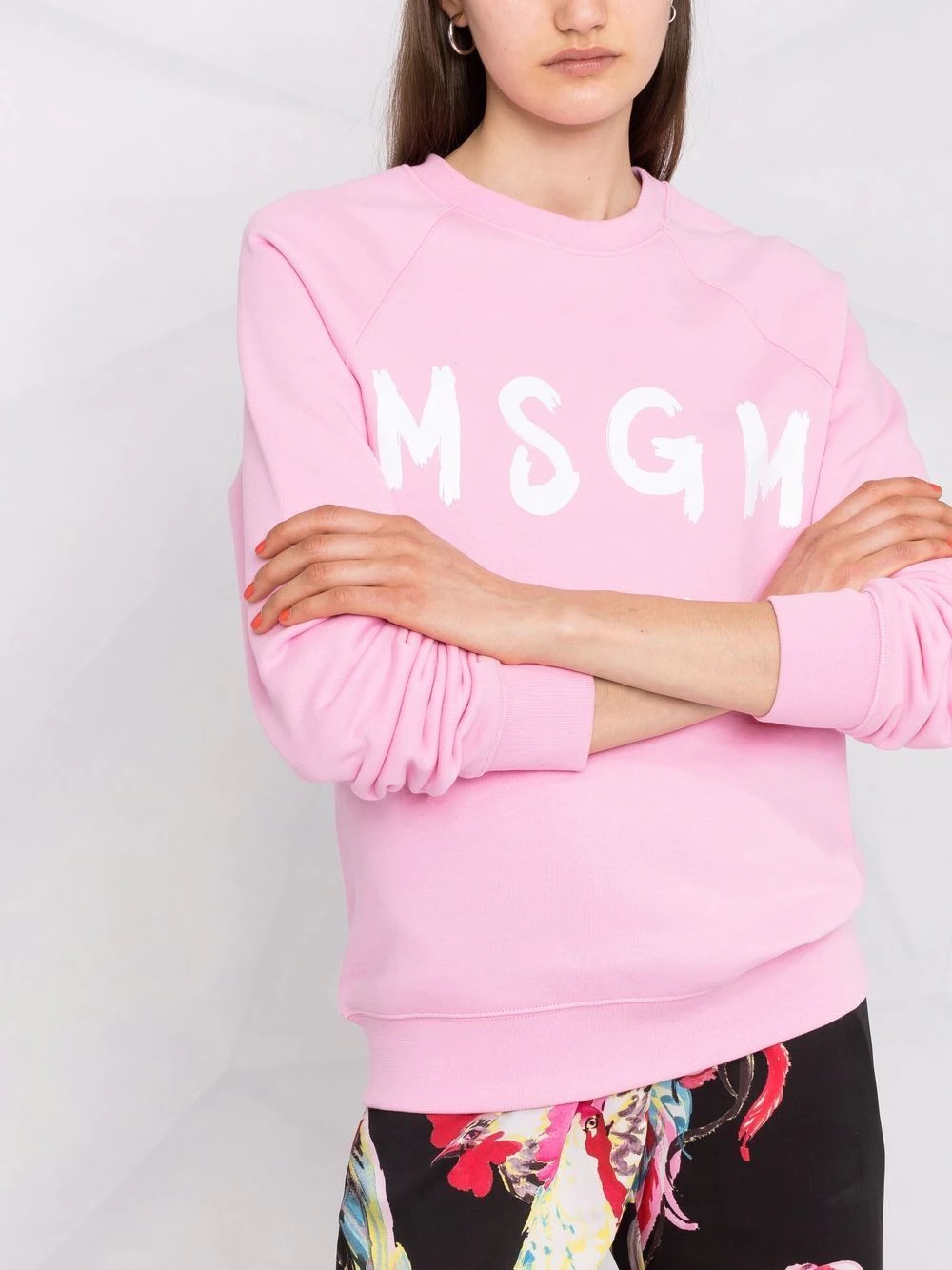 logo-print crew neck sweatshirt - 3