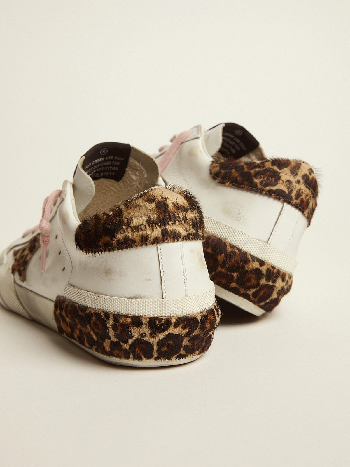 Super-Star sneakers in white leather with details and multi-foxing in leopard-print pony skin - 5