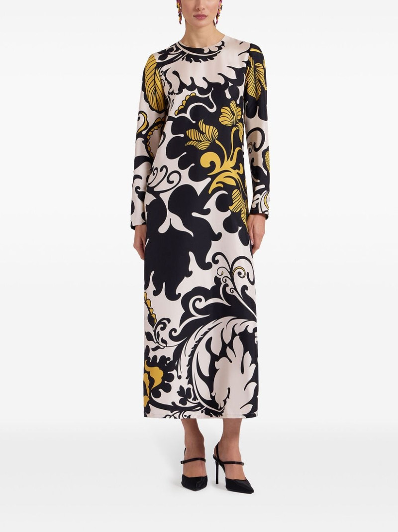 La DoubleJ graphic-print silk midi dress outlook