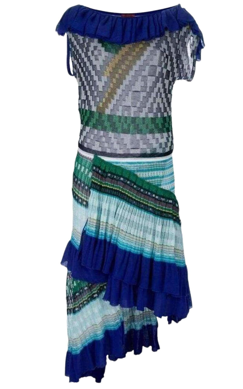 Roude Ruffled Crochet Knit Dress - 1