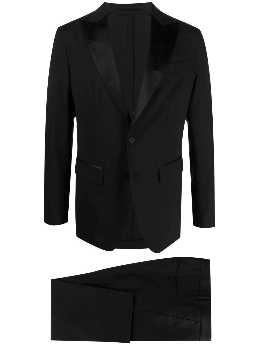 single-breasted virgin wool-blend suit - 1