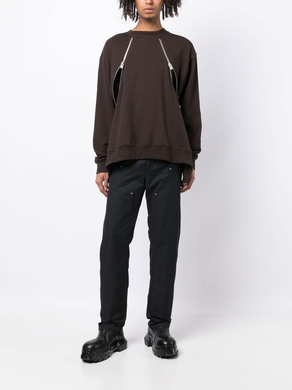 zip-details cotton sweatshirt - 6