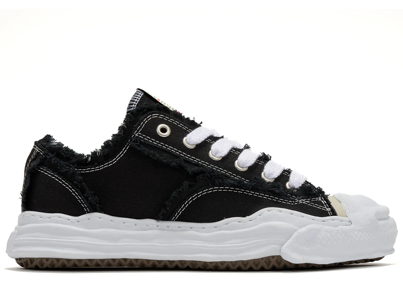 Maison Mihara Yasuhiro Hank OG Sole Canvas Low Frayed Black - 1