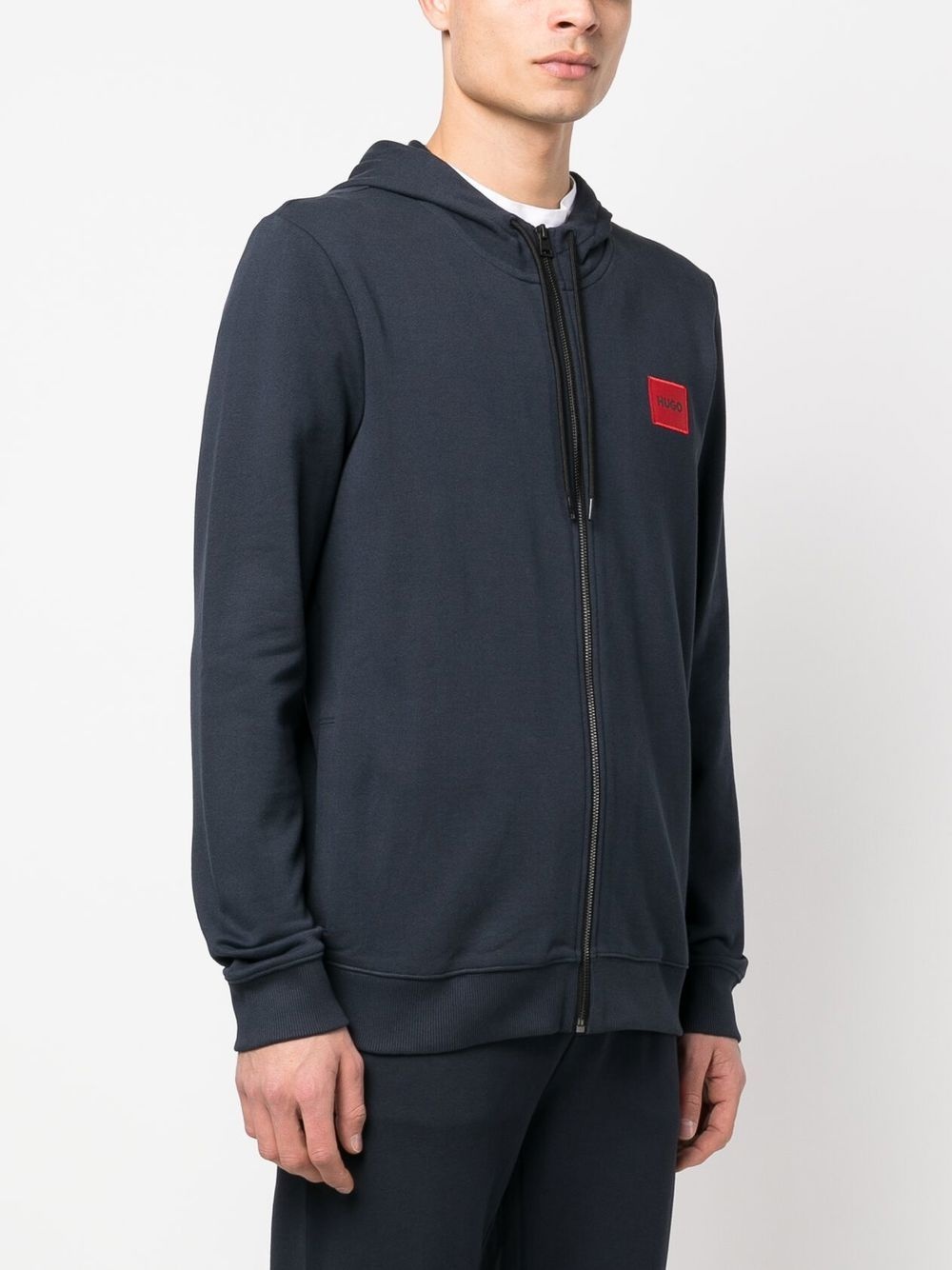 chest logo-patch hoodie - 3