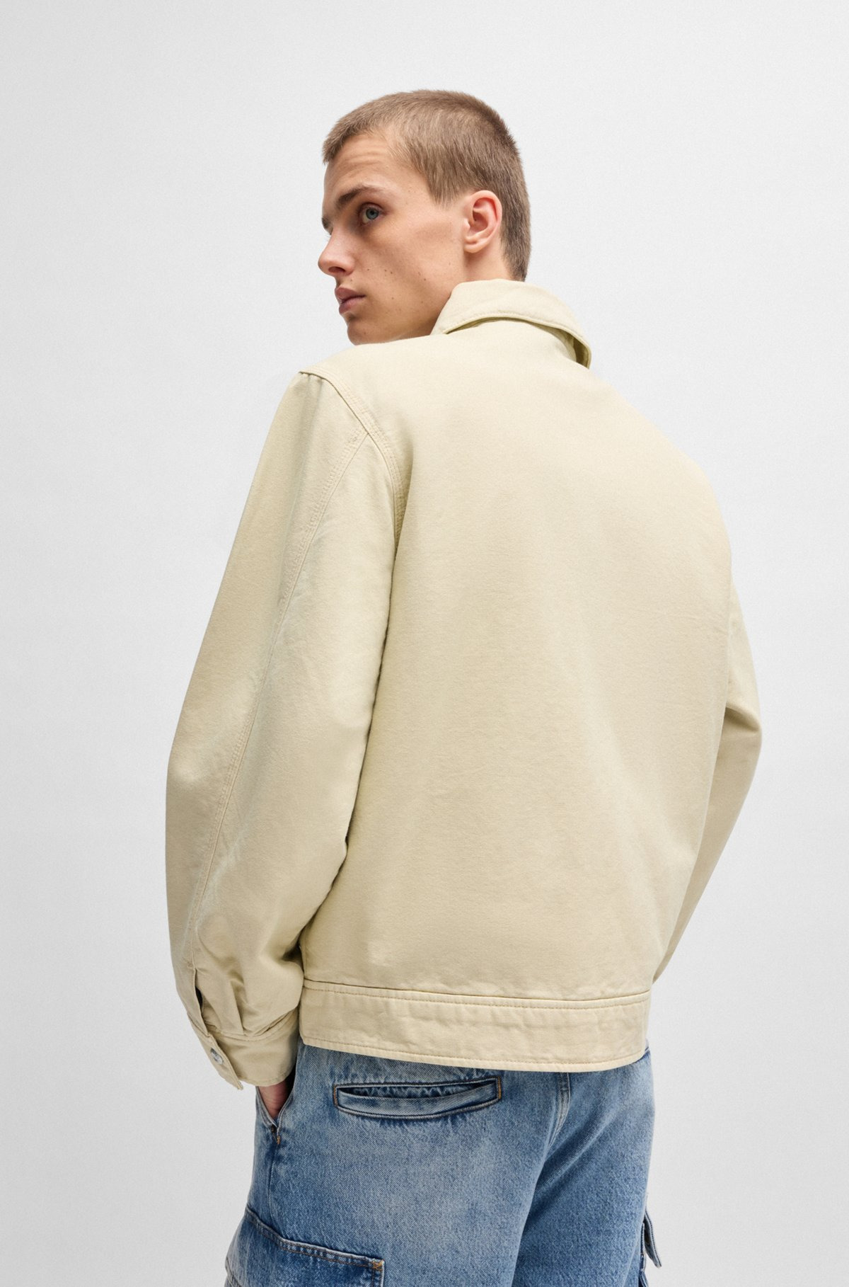 REGULAR-FIT PADDED JACKET IN COTTON CANVAS - 4