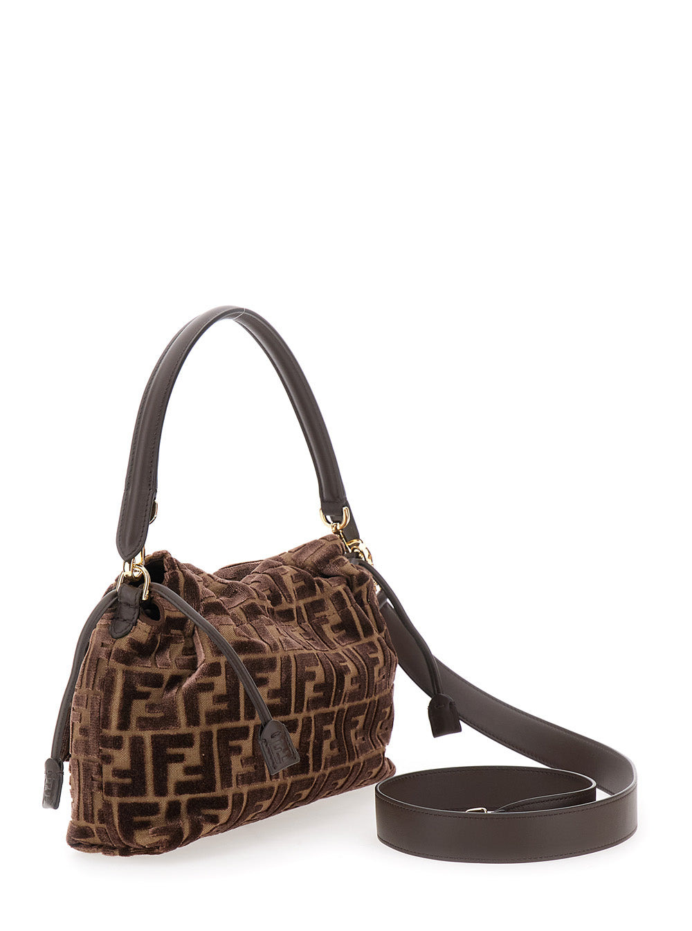 Fendi Women 'Mamma Baguette Medium' Brown Shoulder Bag With Ff Closure On The Front In Fabric Woman - 3