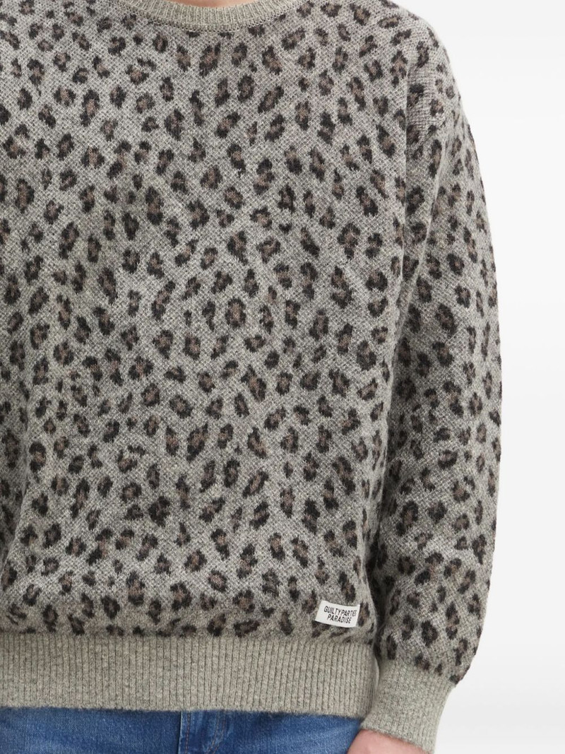 leopard-print crew-neck sweater 5