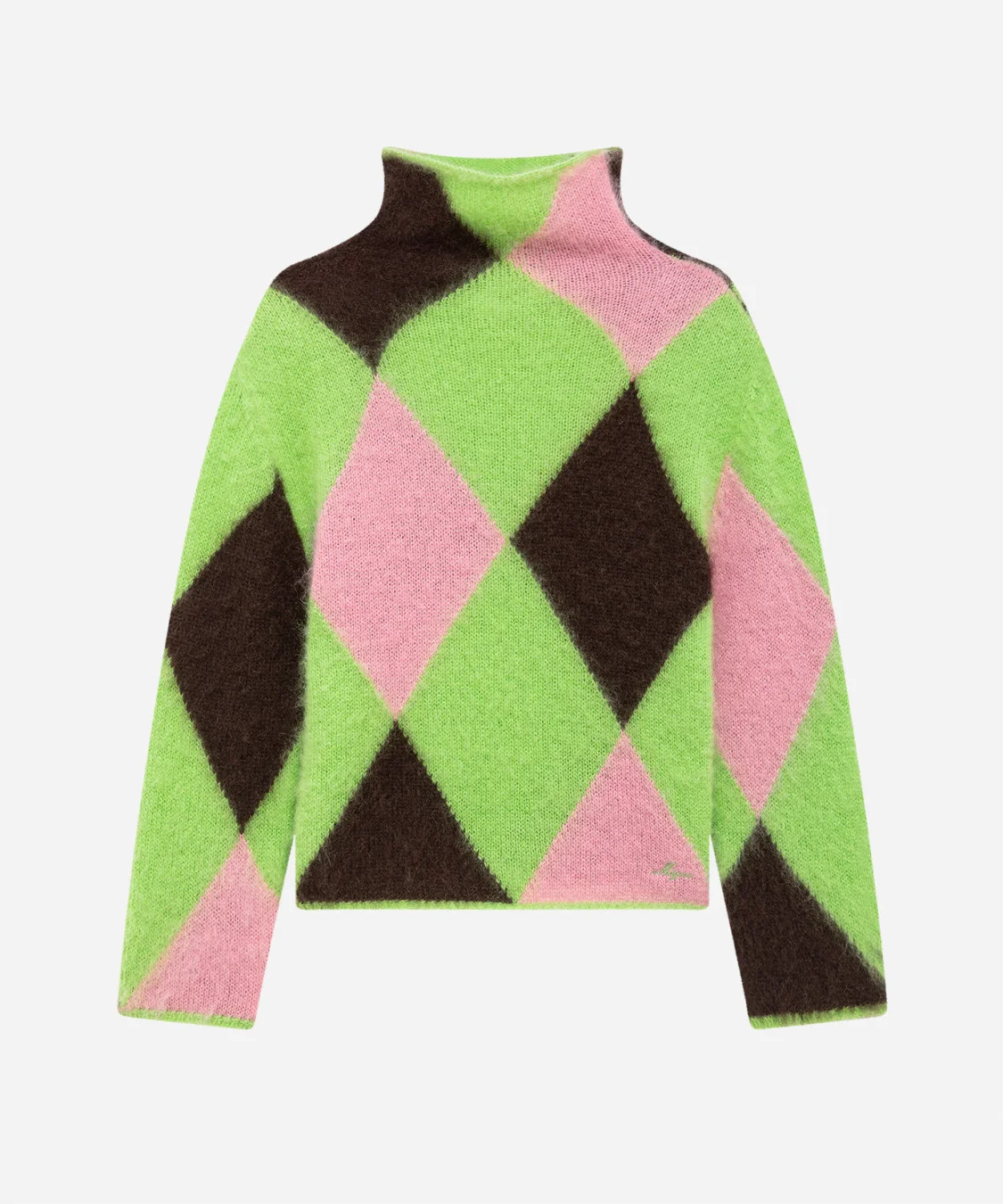 Mohair blend sweater with argyle pattern - 1