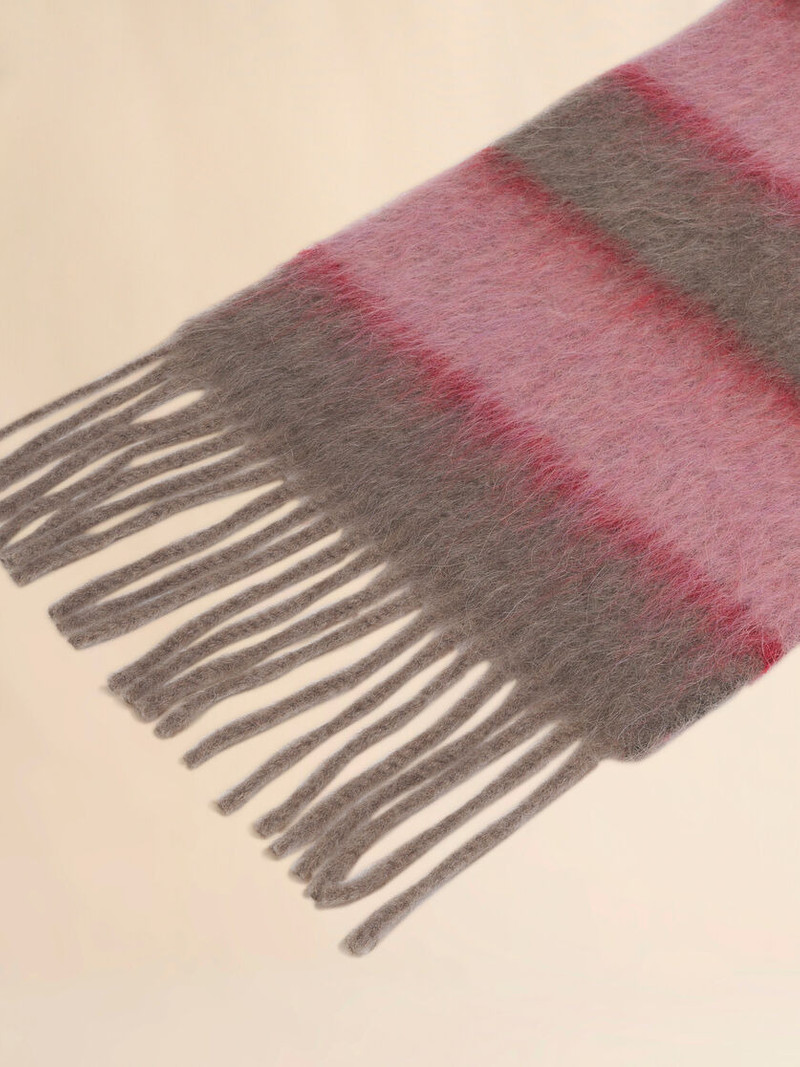 PINK WOOL-BLEND SCARF WITH STRIPED PATTERN 4