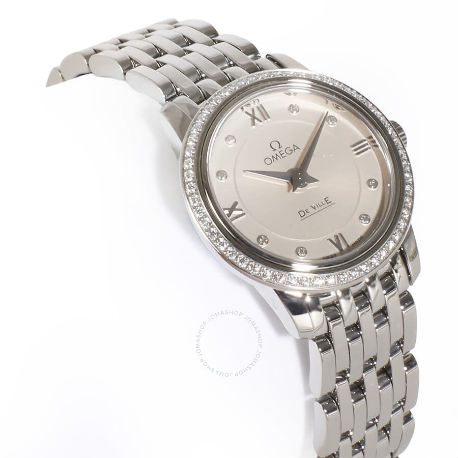 Pre-owned Omega De Ville Prestige Diamond Silver Dial Ladies Watch 424.15.24.60.52.001 - 3