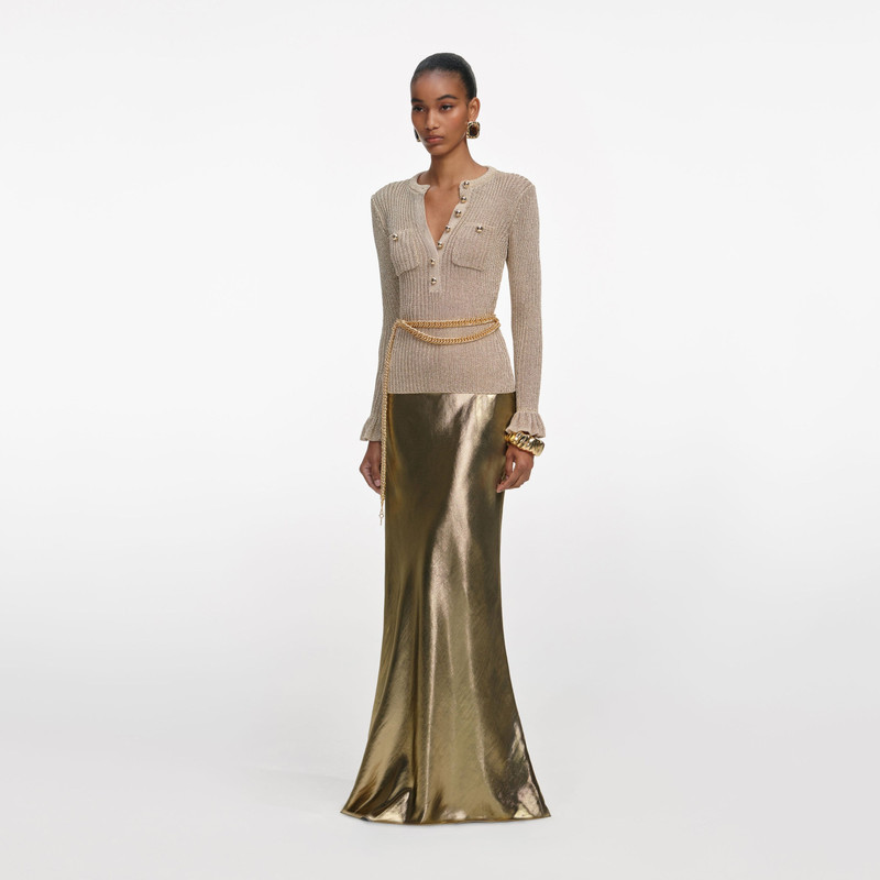 Gold Lurex Ribbed Knit Top 2