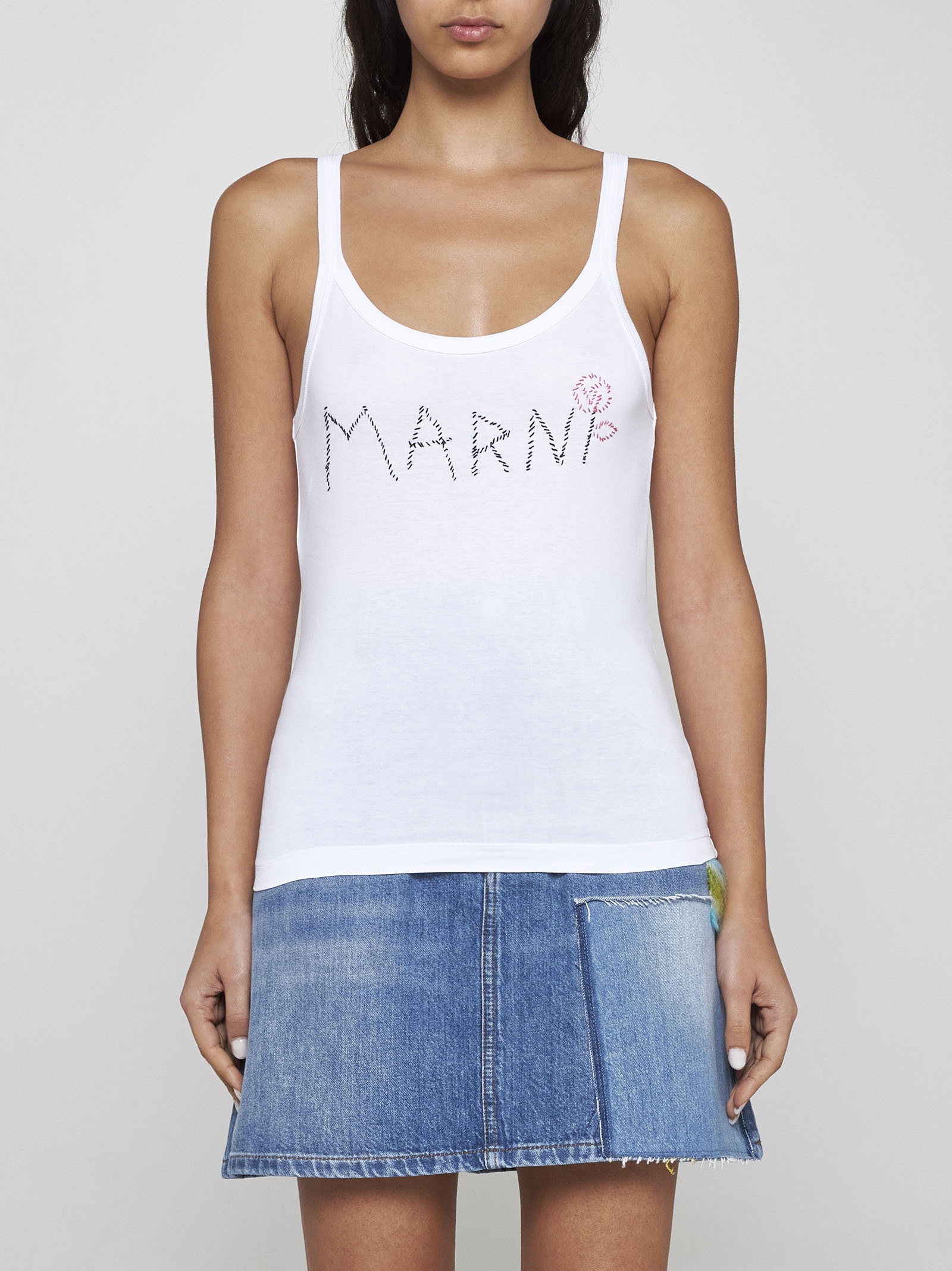 Logo cotton tank top