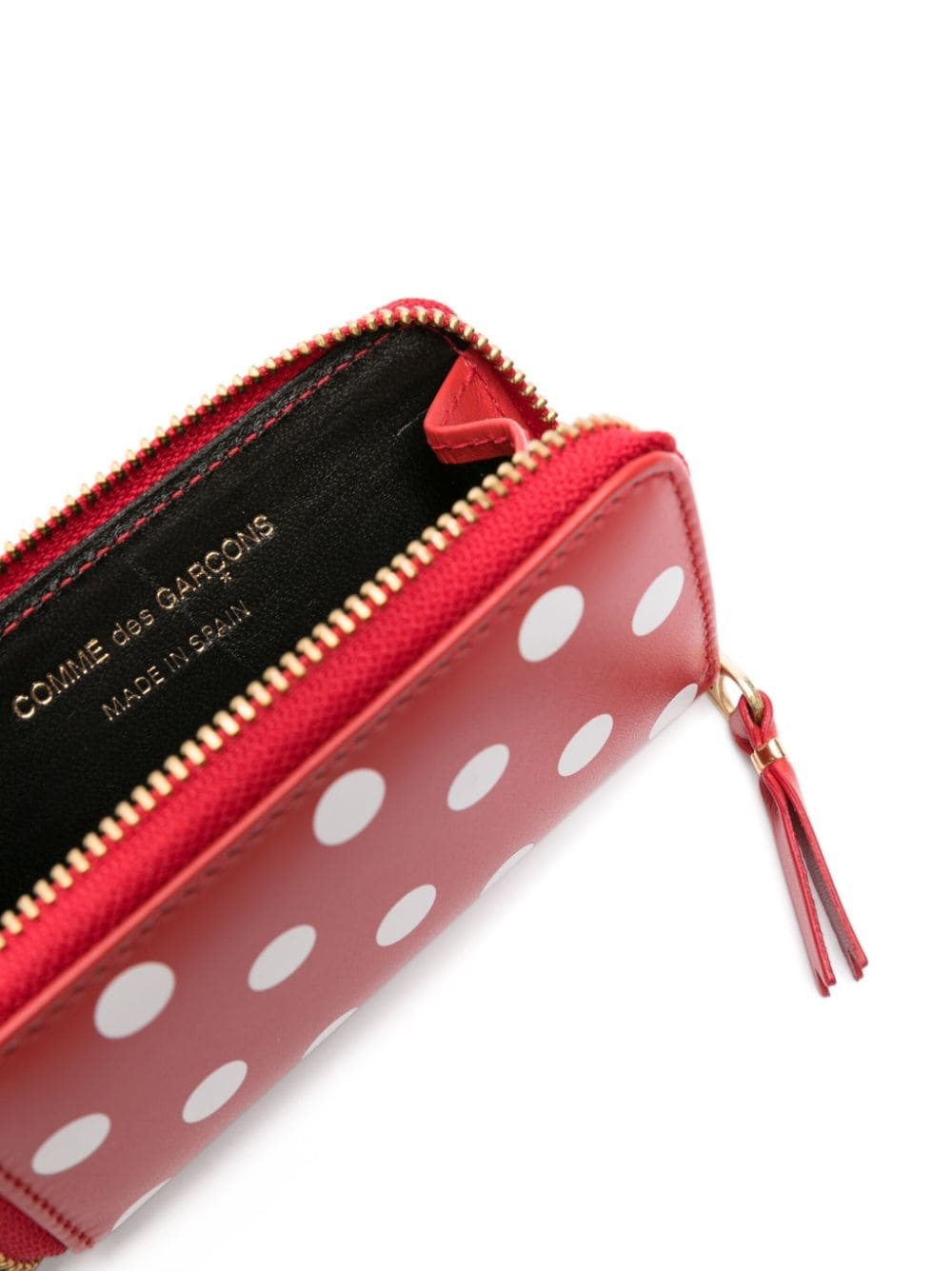 polka dot-print leather wallet - 3