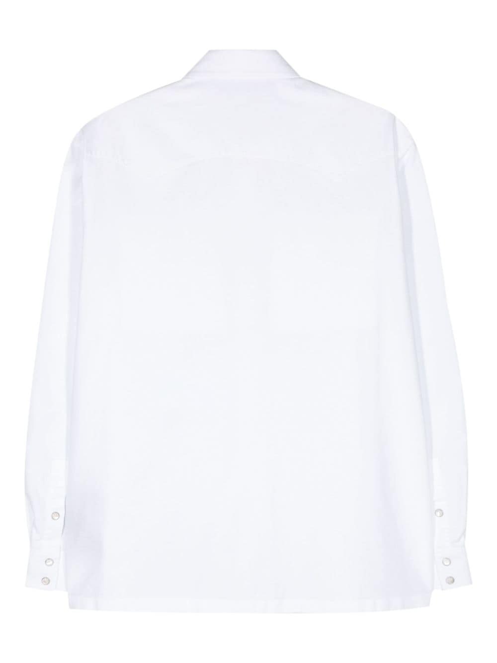 logo-embroidered cotton shirt - 2