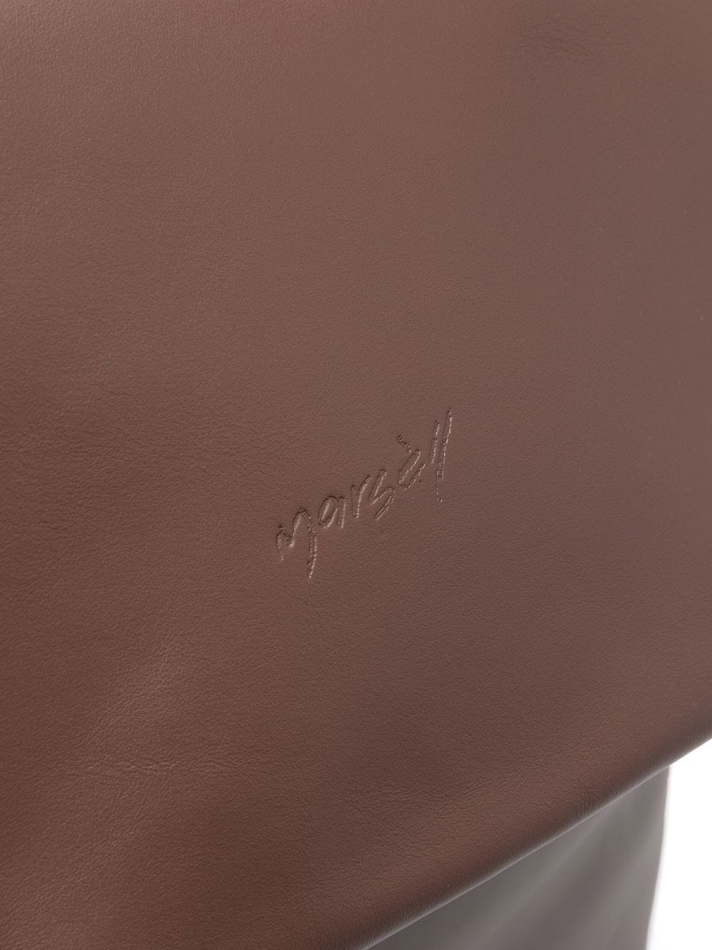 leather embossed-logo backpack - 4