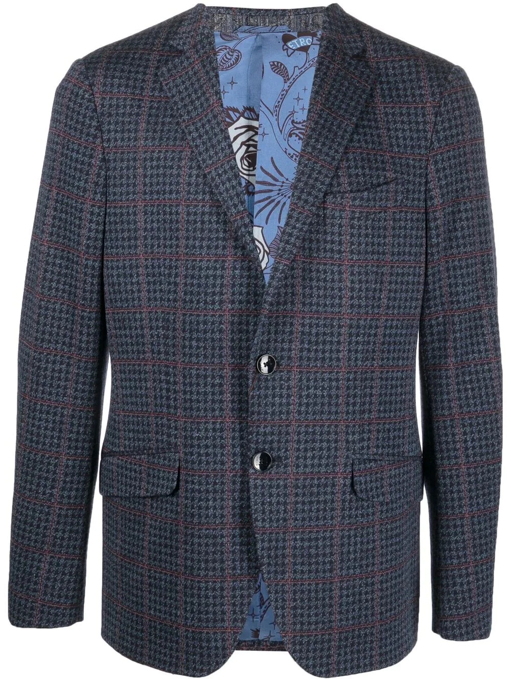 tailored check jacket - 1