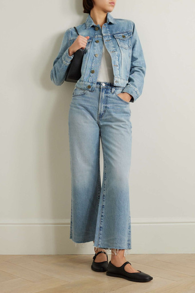 FRAME + NET SUSTAIN The Relaxed frayed high-rise straight-leg jeans outlook