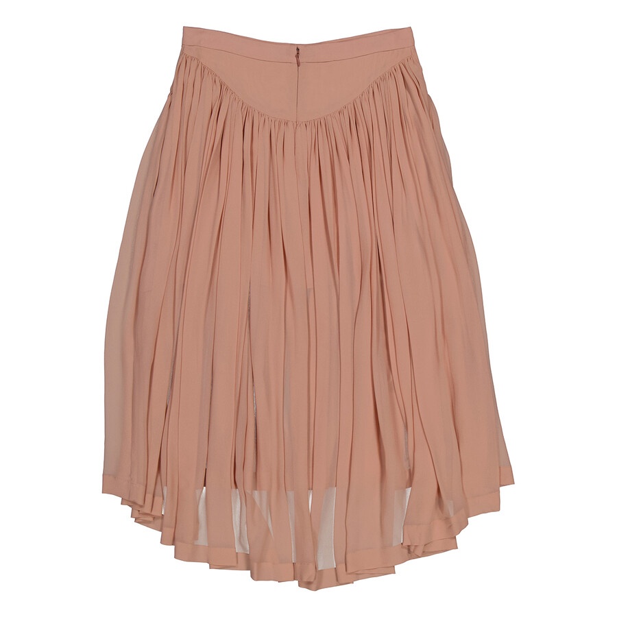 Stella McCartney Ladies Rose, Rose Pleated Silk Midi Flare Skirts - 6