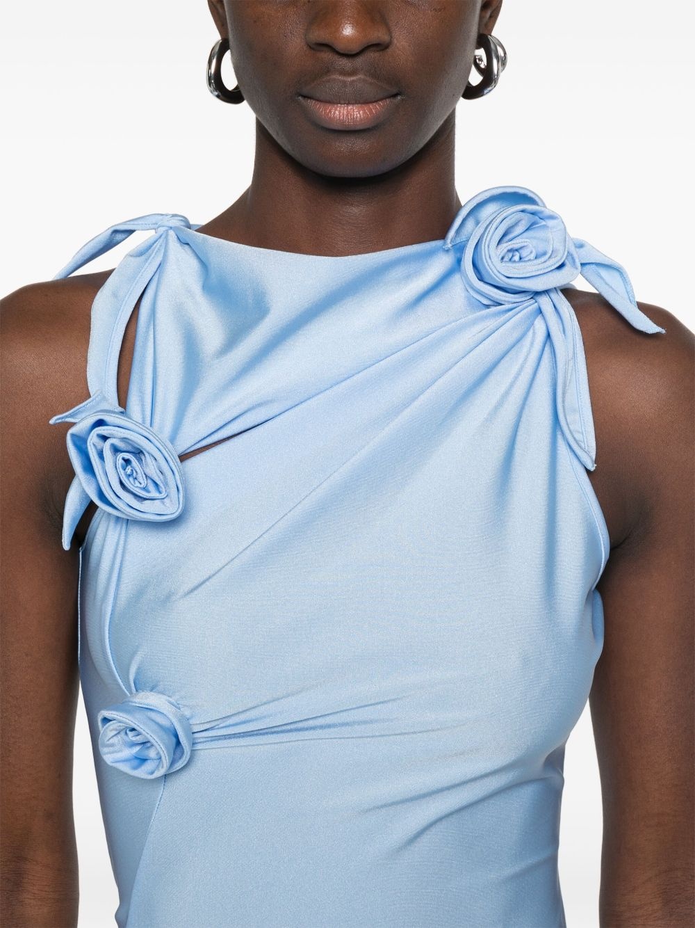 asymmetric flower mini dress - 5