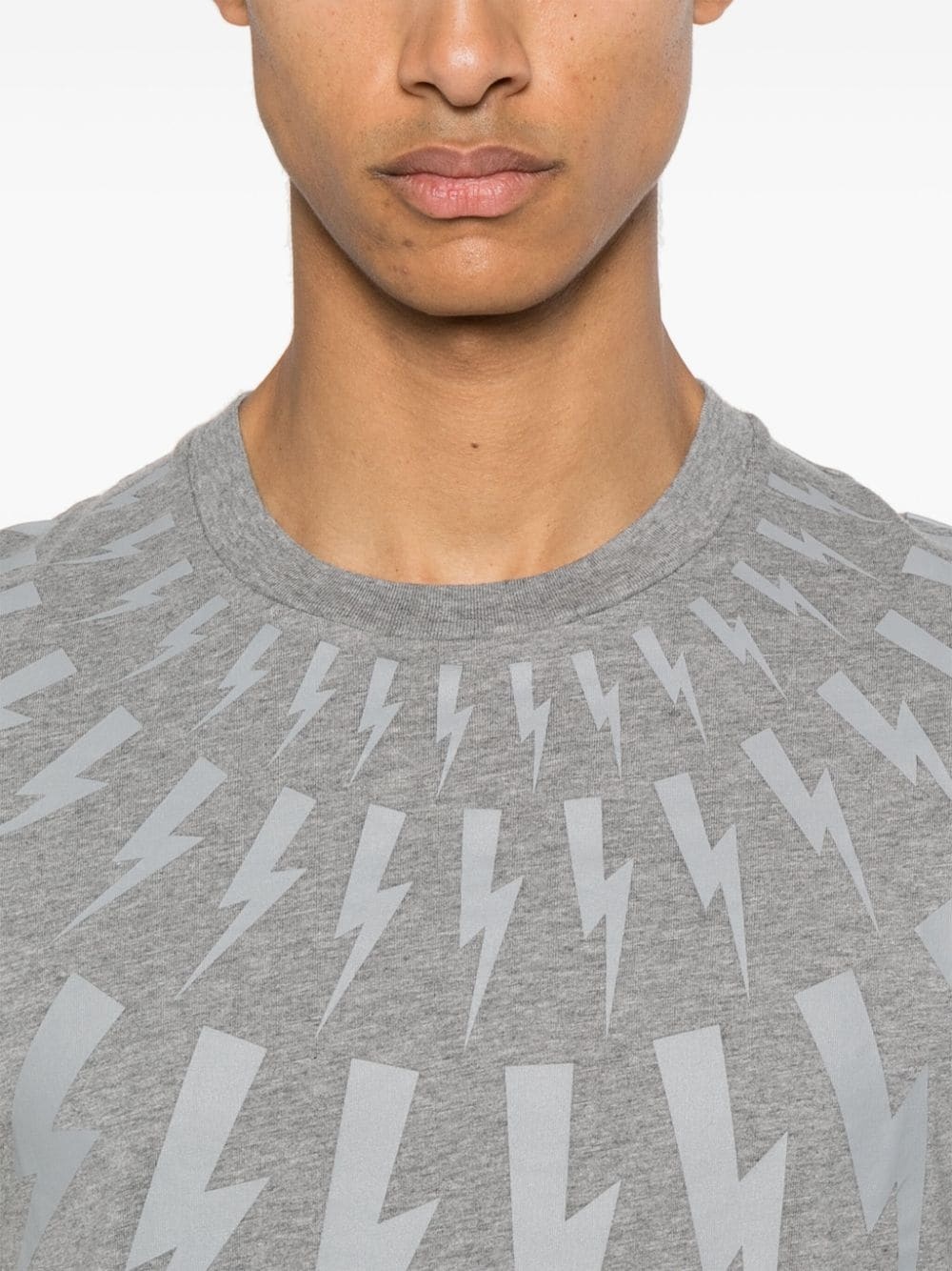 bolt-print cotton T-shirt - 5
