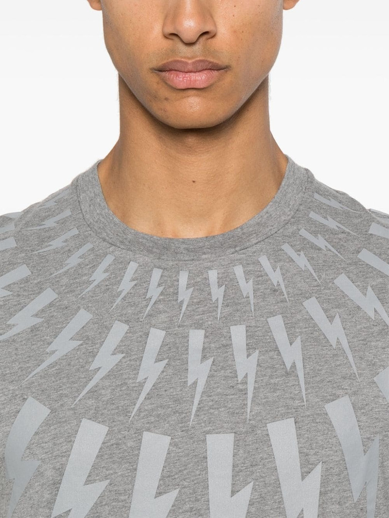 bolt-print cotton T-shirt 5