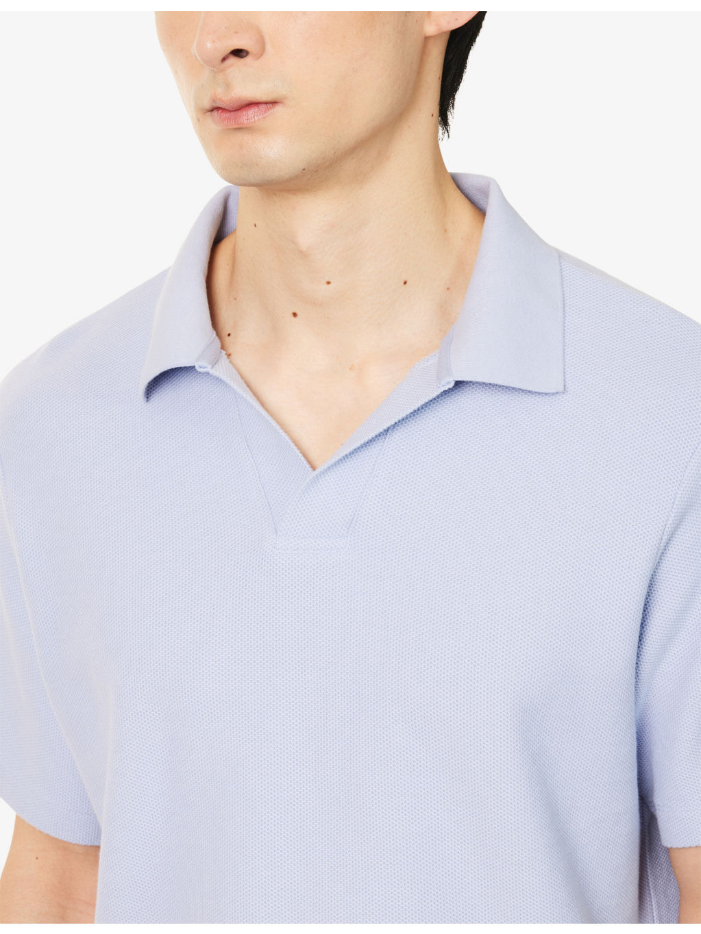 Jacquard short-sleeve cotton-jersey polo shirt - 5