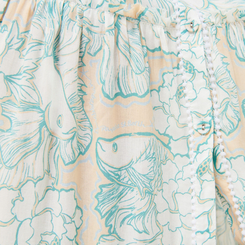 Women Maxi Dress Hidden Fishes - Vilebrequin x Poupette St Barth 7