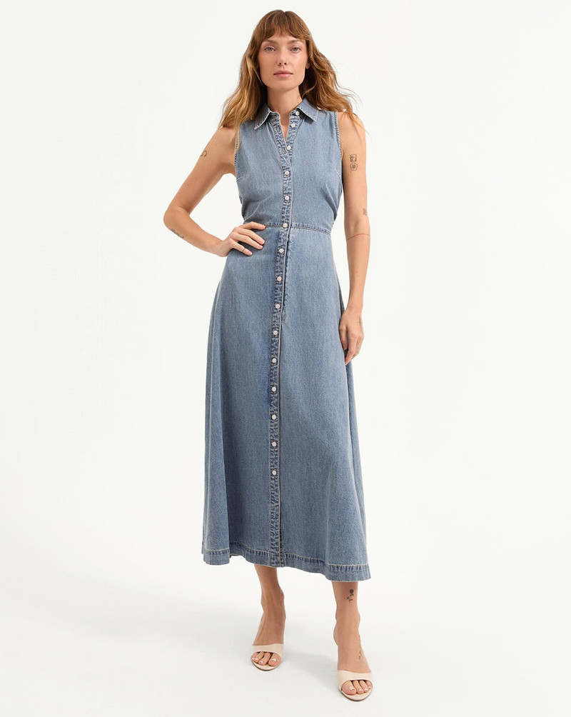 VERONICA BEARD FULLER DENIM MIDI DRESS outlook