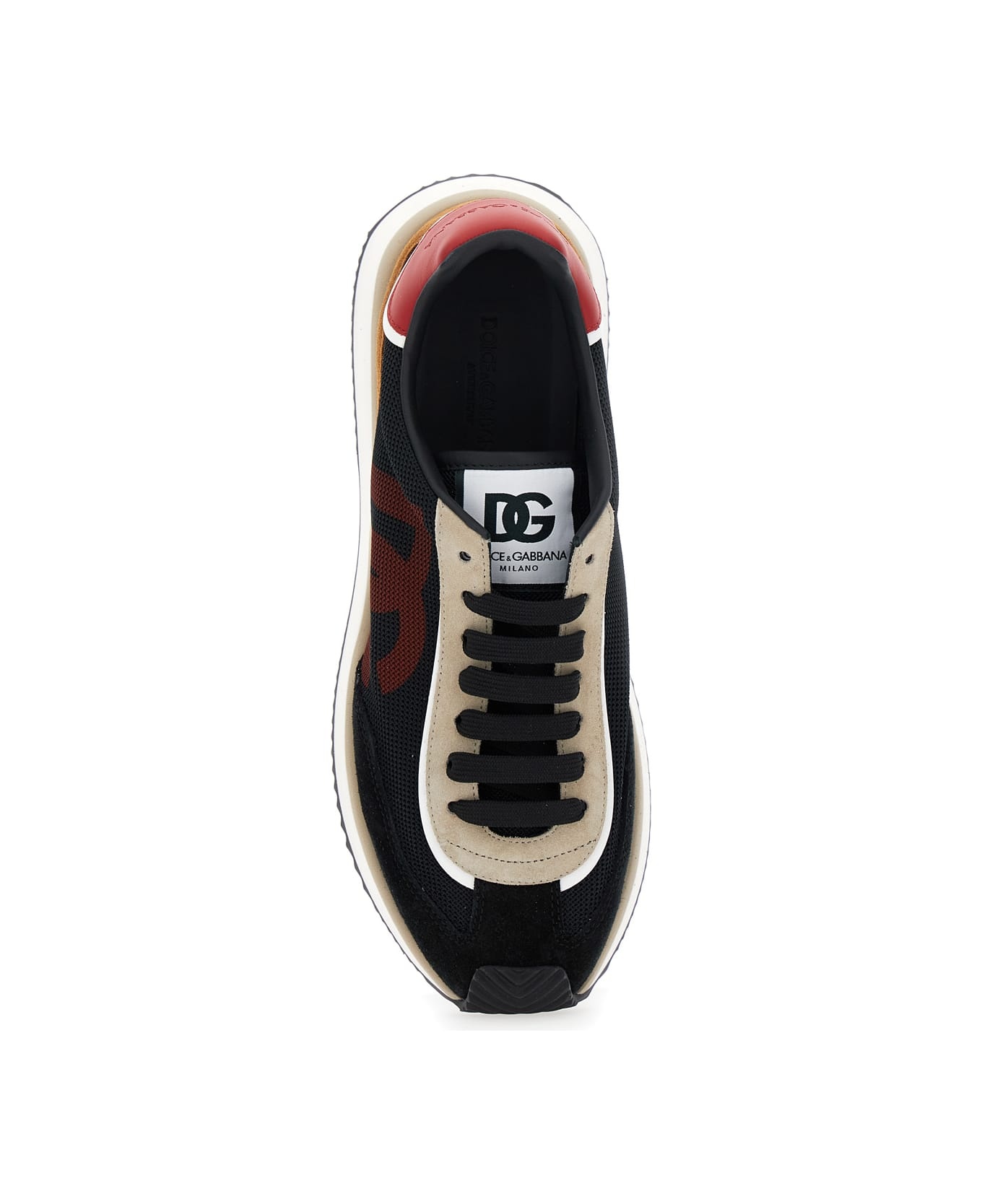 'aria' Blue Running Sneakers With Logo Detail In Suede And Tech Fabric Man - 4