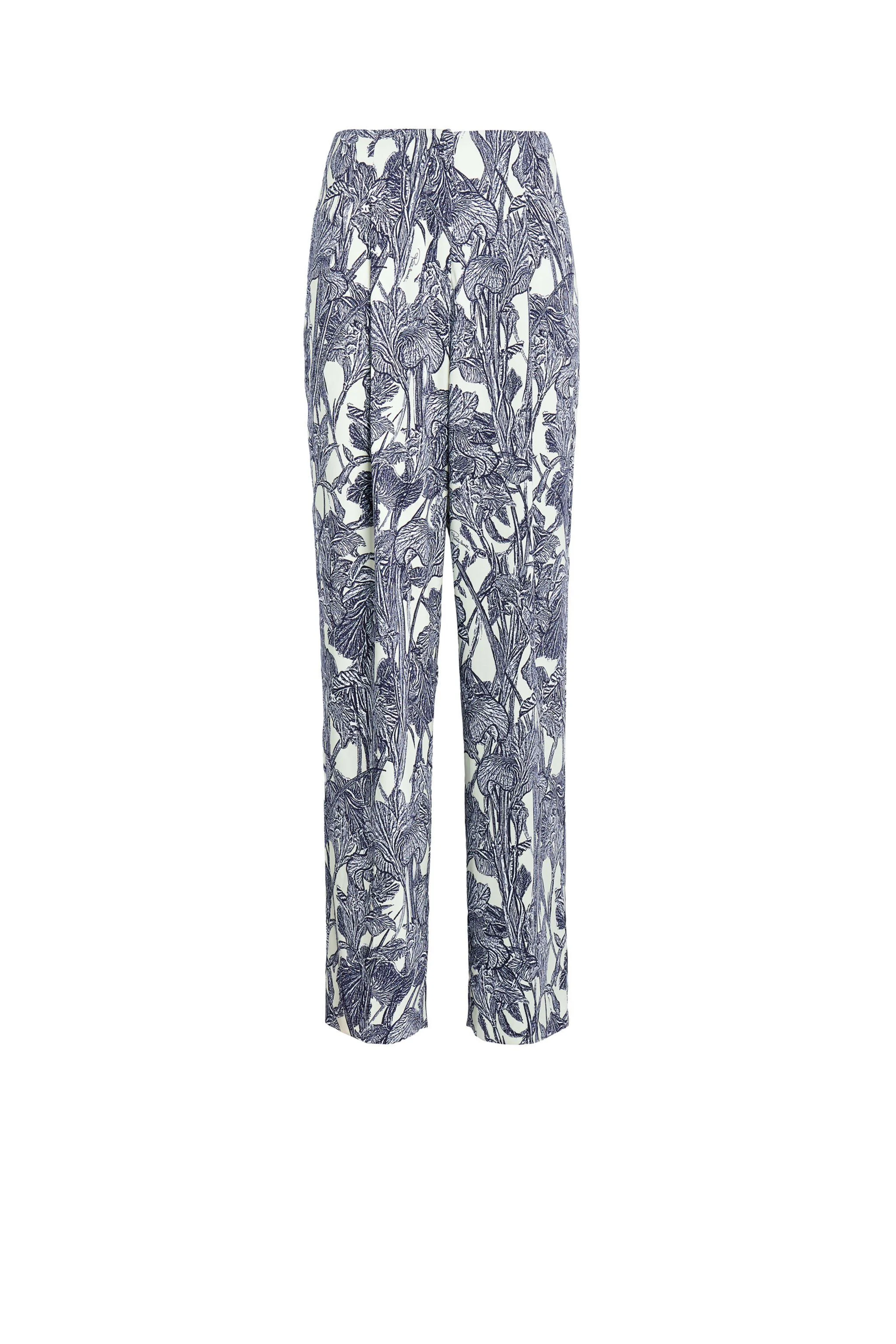Iris print straight leg trousers - 1