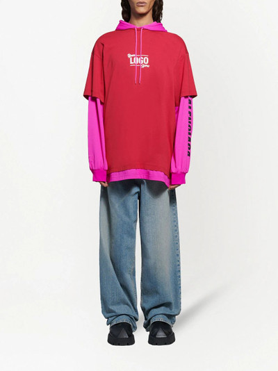 BALENCIAGA oversize layered T-shirt hoodie outlook