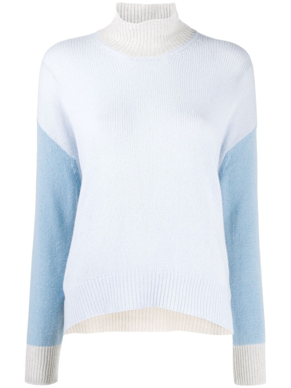 colour-block turtleneck jumper - 1