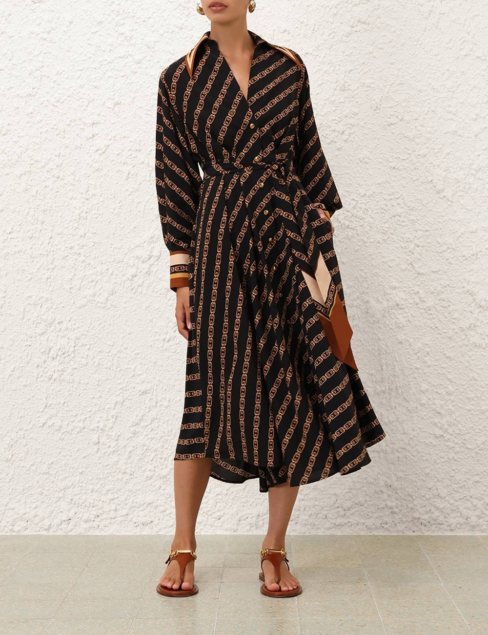 【Zimmermann】ハリデイ タック ミディ シャツ ドレス Zimmermann Tuck Midi-Shirtdress | Saks Fifth Avenue