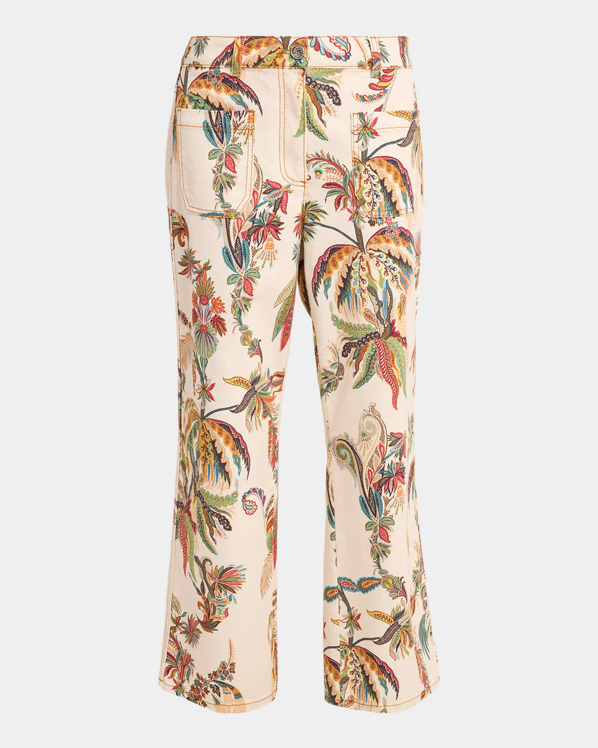 Tropical Paisley Denim Jeans - 1