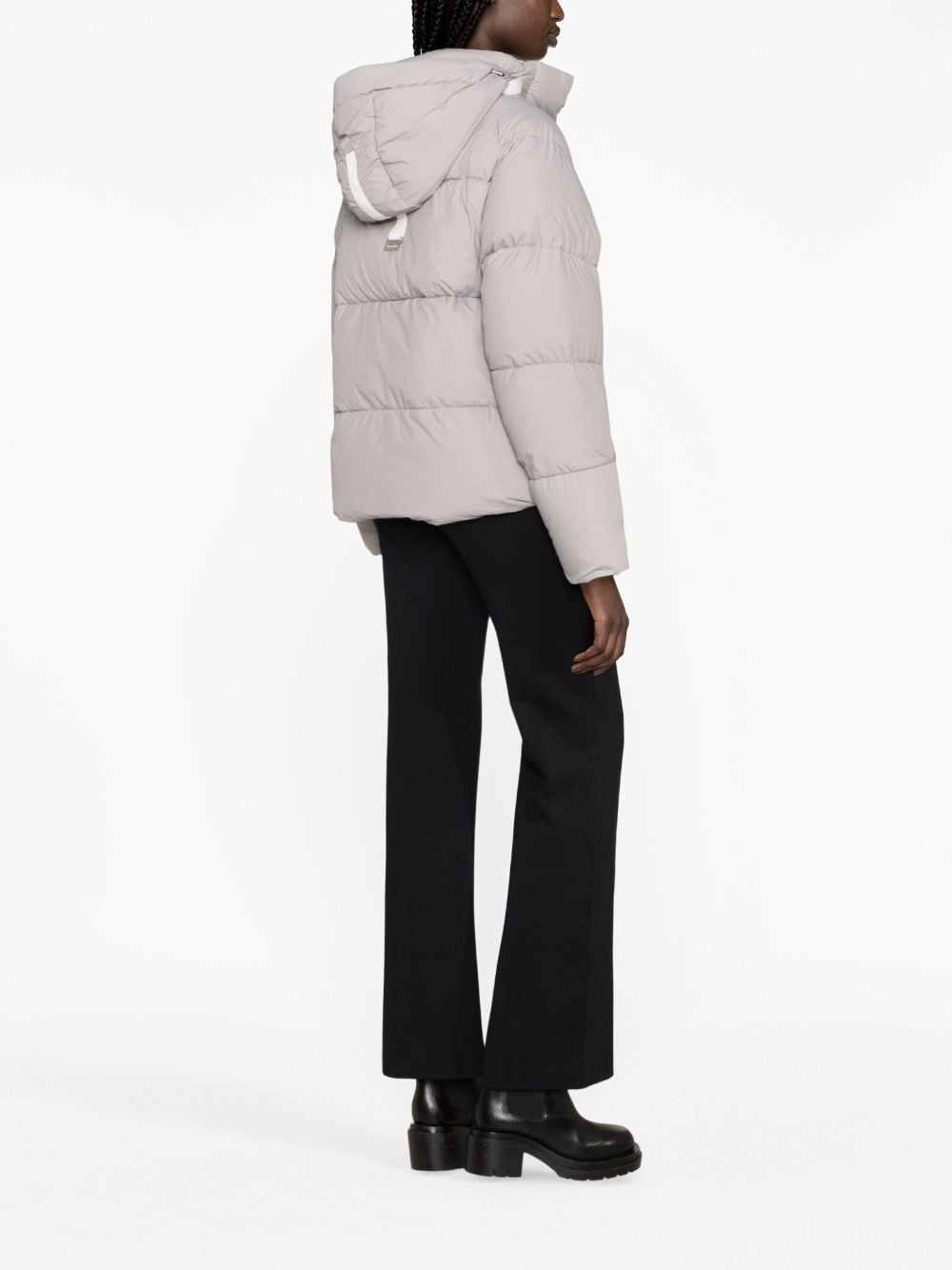 logo-patch padded jacket - 4