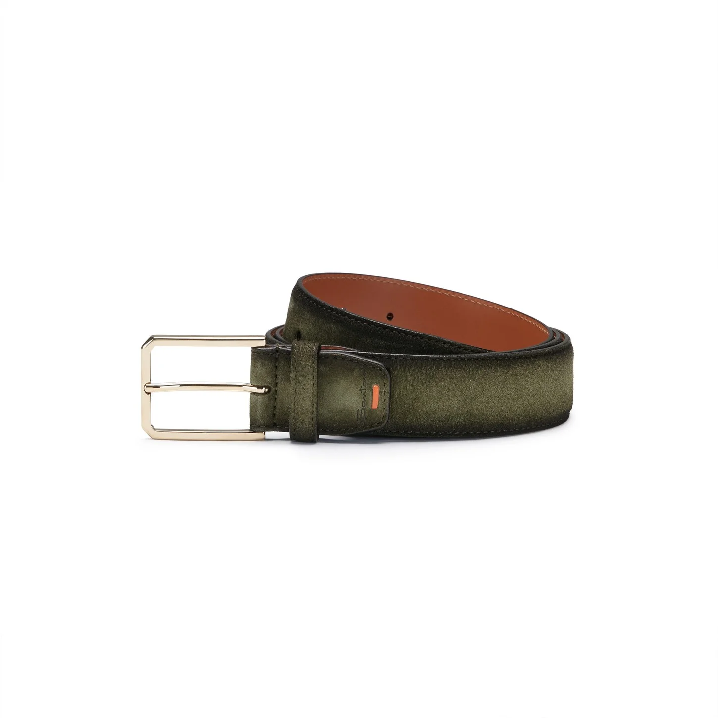 Green suede adjustable belt - 1
