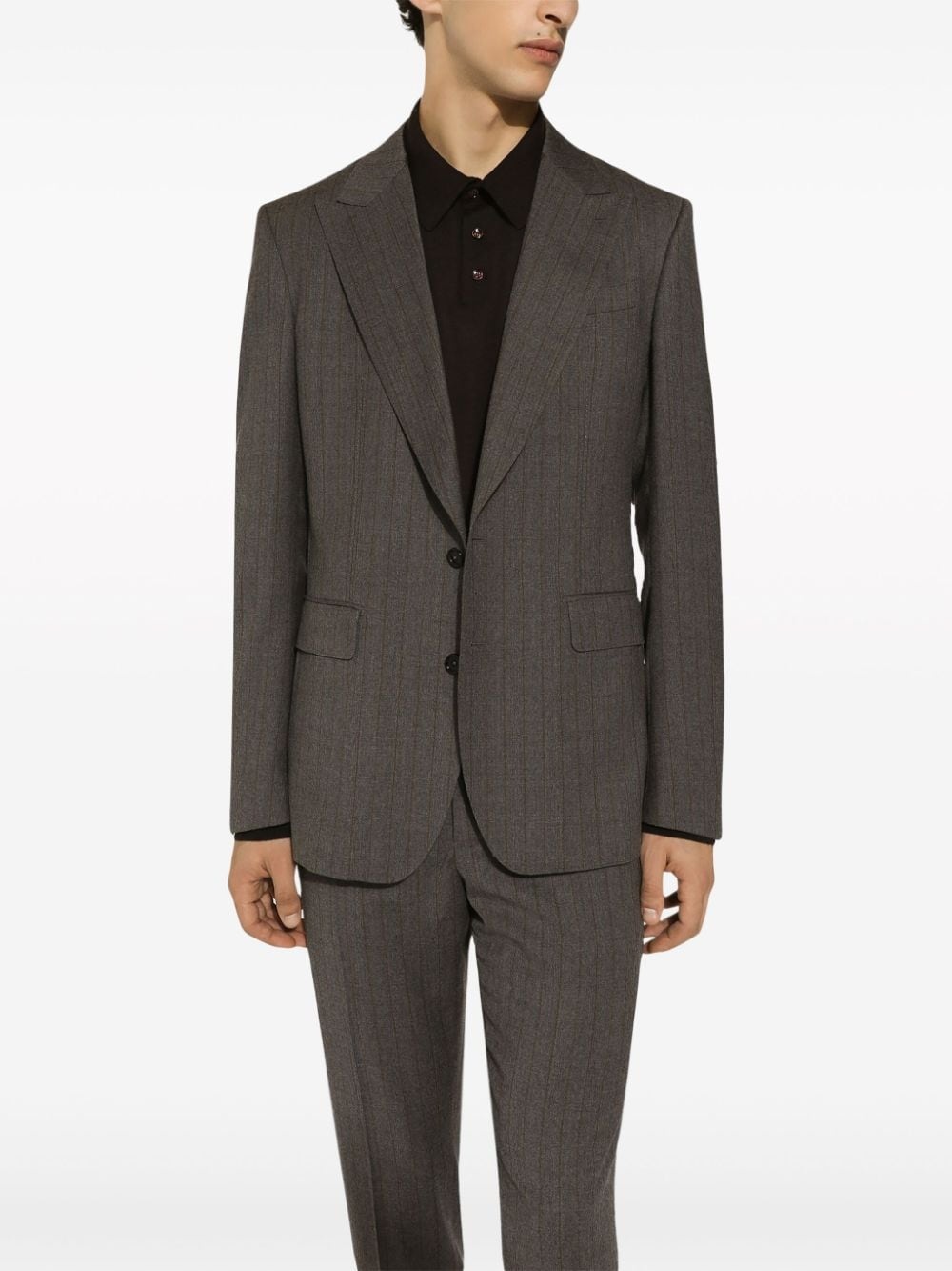 pinstripe single-breasted jacket - 5