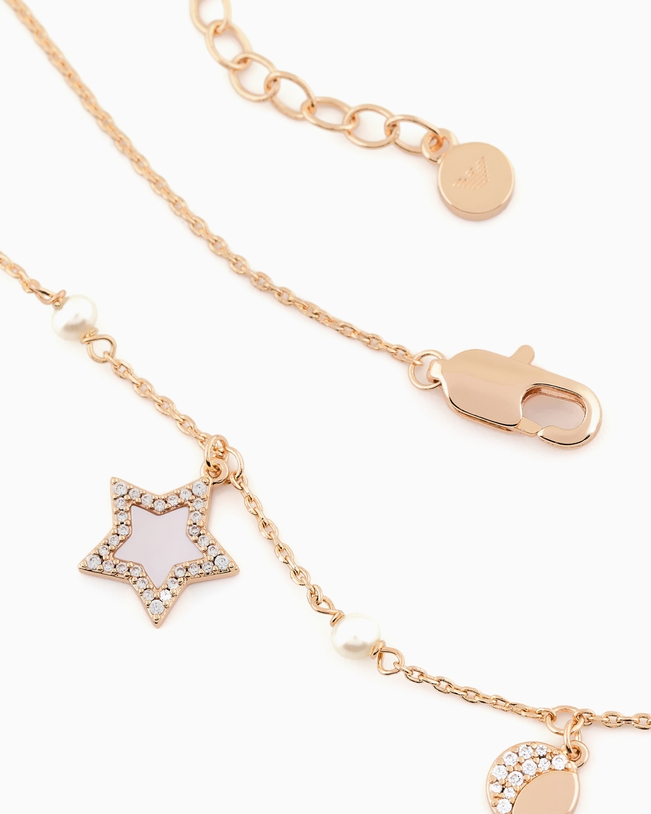 ROSE GOLD-TONE BRASS STATION NECKLACE - 3