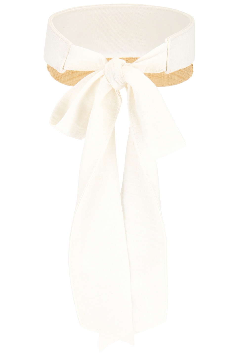 Straw Braid & Linen Visor - 2