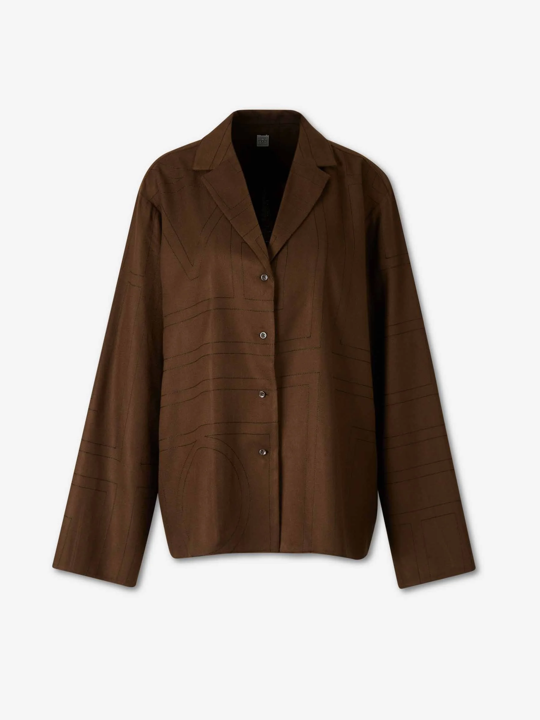 MONOGRAM FLANNEL BLOUSE - 1