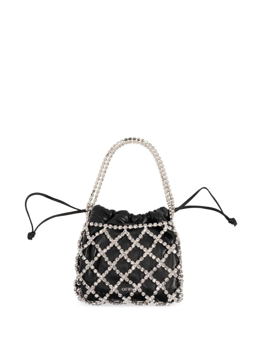 crystal-skull leather tote bag - 3