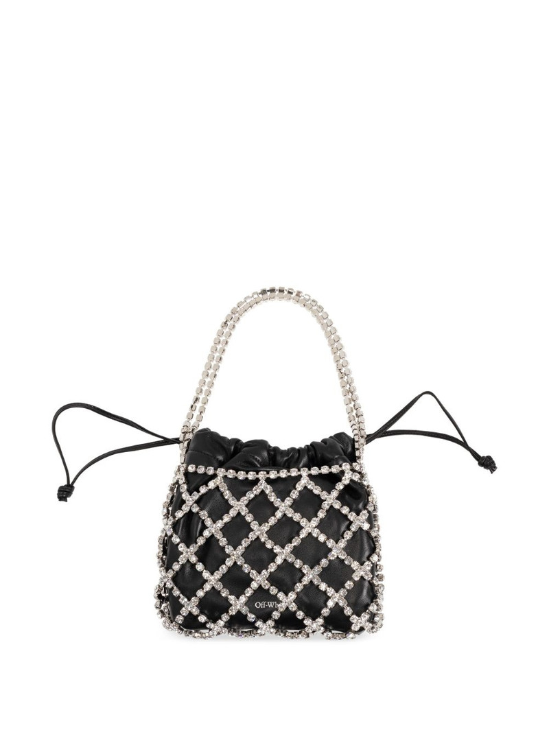 crystal-skull leather tote bag 3