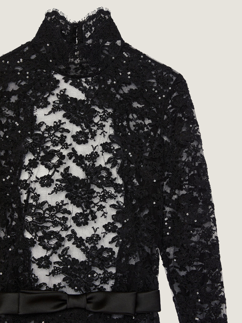 LONG EVENING DRESS IN FLORAL LACE AND SEQUINS 5