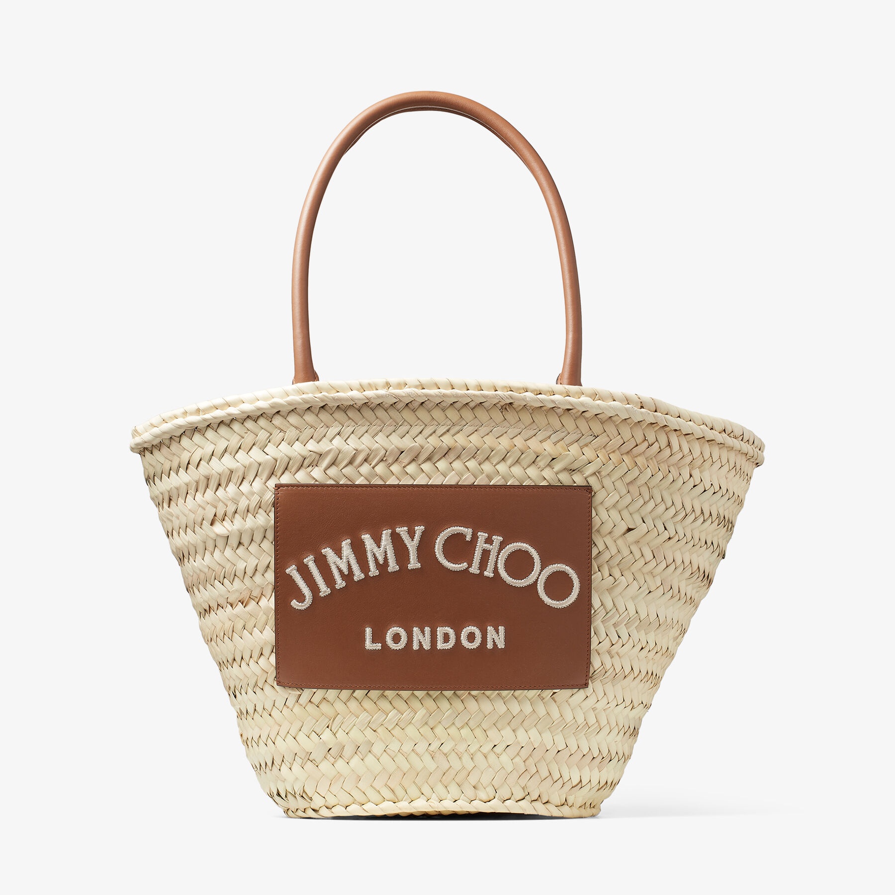 Beach Basket M
Natural Raffia and Leather Basket Bag with Jimmy Choo Embroidery 1