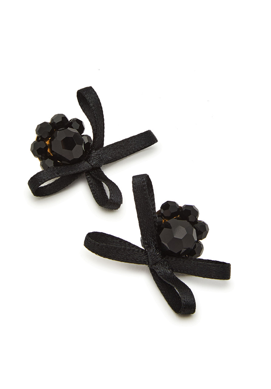 Simone Rocha Petite Bow Crystal-embellished Stud Earrings - 3