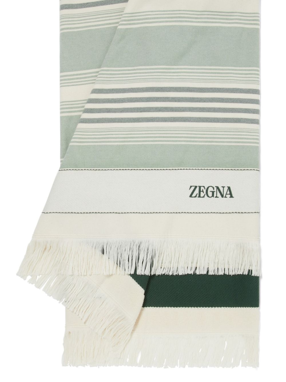 logo-embroidered cotton beach towel - 3